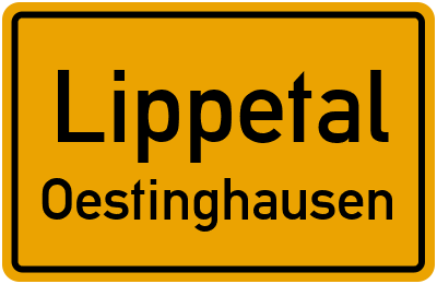 Ortsschild Lippetal Oestinghausen