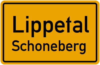 Ortsschild Lippetal Schoneberg