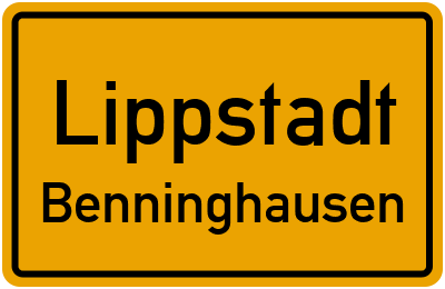 Ortsschild Lippstadt Benninghausen