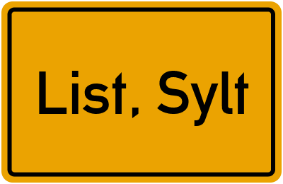 Ortsschild von Gemeinde List, Sylt in Schleswig-Holstein