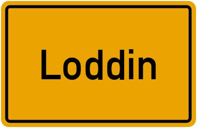 Ortsschild von Loddin in Mecklenburg-Vorpommern