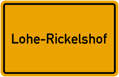 Ortsschild von Gemeinde Lohe-Rickelshof in Schleswig-Holstein