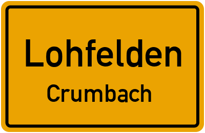 Ortsschild Lohfelden Crumbach