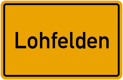 Ortsschild von Lohfelden in Hessen