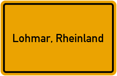 Ortsschild von Stadt Lohmar, Rheinland in Nordrhein-Westfalen