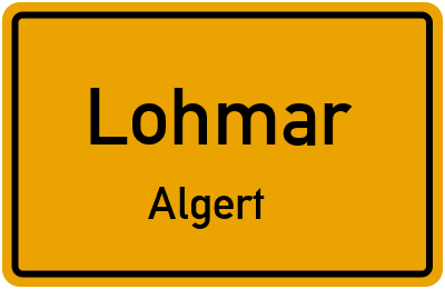 Straßenverzeichnis Lohmar Algert