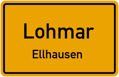 Ortsschild Lohmar Ellhausen