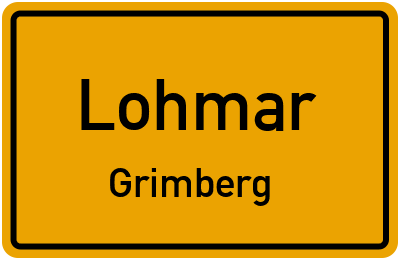 Ortsschild Lohmar Grimberg