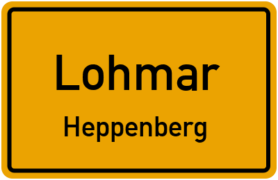 Ortsschild Lohmar Heppenberg