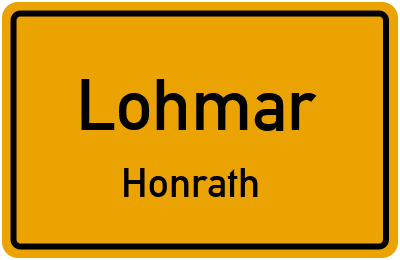 Ortsschild Lohmar Honrath
