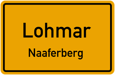 Ortsschild Lohmar Naaferberg