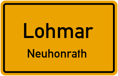 Ortsschild Lohmar Neuhonrath