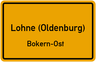 Ortsschild Lohne (Oldenburg) Bokern-Ost