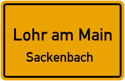 Ortsschild Lohr am Main Sackenbach