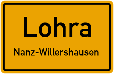 Ortsschild Lohra Nanz-Willershausen