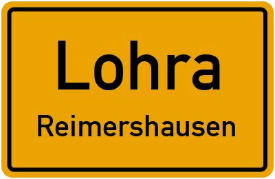 Ortsschild Lohra Reimershausen