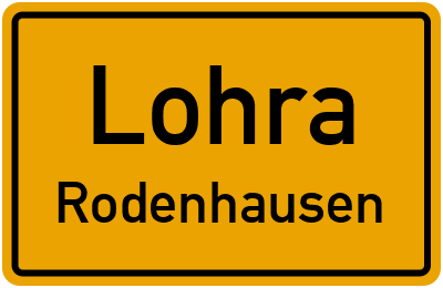 Ortsschild Lohra Rodenhausen