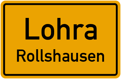 Ortsschild Lohra Rollshausen