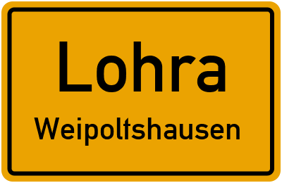 Ortsschild Lohra Weipoltshausen