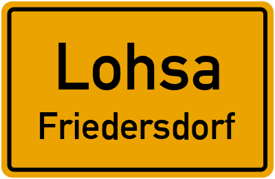 Ortsschild Lohsa Friedersdorf
