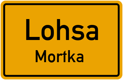 Ortsschild Lohsa Mortka