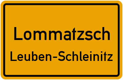 Straßenverzeichnis Lommatzsch Leuben-Schleinitz