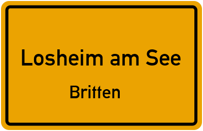 Ortsschild Losheim am See Britten