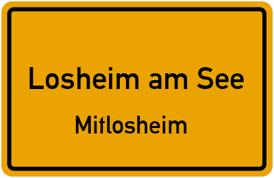 Ortsschild Losheim am See Mitlosheim