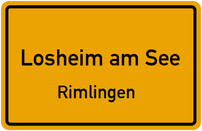 Ortsschild Losheim am See Rimlingen