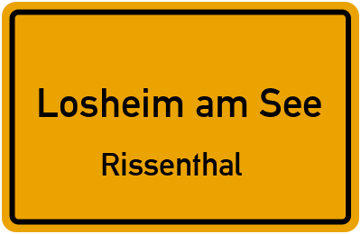 Ortsschild Losheim am See Rissenthal
