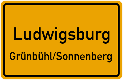 Ortsschild Ludwigsburg Grünbühl/Sonnenberg