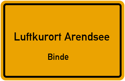 Straßenverzeichnis Luftkurort Arendsee Binde