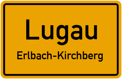 Ortsschild Lugau Erlbach-Kirchberg