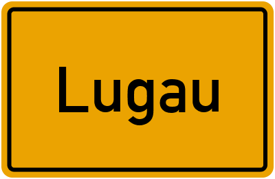 Ortsschild von Lugau in Brandenburg