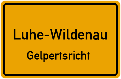 Ortsschild Luhe-Wildenau Gelpertsricht