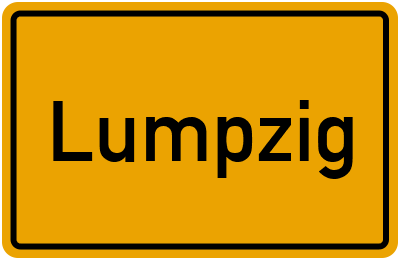 Ortsschild von Gemeinde Lumpzig in Thüringen