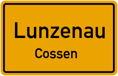 Ortsschild Lunzenau Cossen