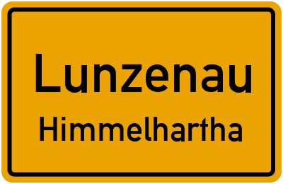 Ortsschild Lunzenau Himmelhartha