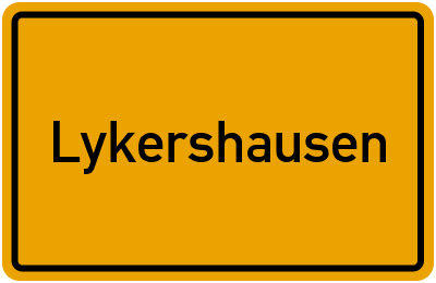 Ortsschild von Gemeinde Lykershausen in Rheinland-Pfalz