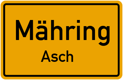 Ortsschild Mähring Asch