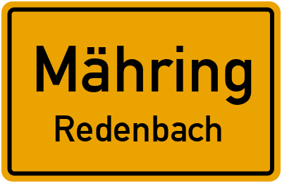 Ortsschild Mähring Redenbach