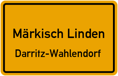 Straßenverzeichnis Märkisch Linden Darritz-Wahlendorf