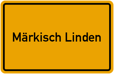 Ortsschild von Gemeinde Märkisch Linden in Brandenburg