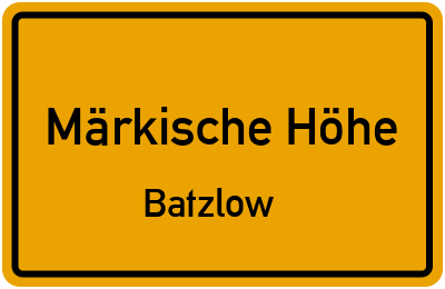 Straßenverzeichnis Märkische Höhe Batzlow