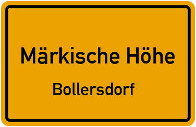 Straßenverzeichnis Märkische Höhe Bollersdorf