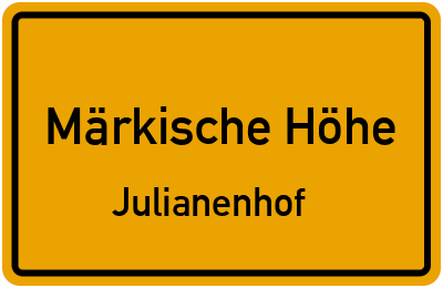 Straßenverzeichnis Märkische Höhe Julianenhof