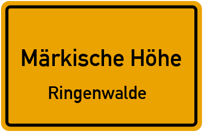 Straßenverzeichnis Märkische Höhe Ringenwalde