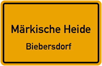 Straßenverzeichnis Märkische Heide Biebersdorf