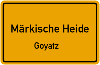 Straßenverzeichnis Märkische Heide Goyatz