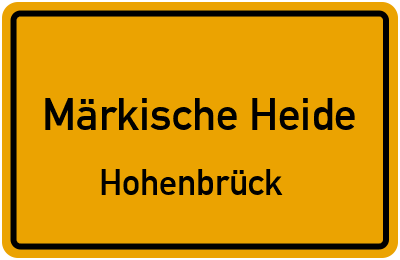 Straßenverzeichnis Märkische Heide Hohenbrück